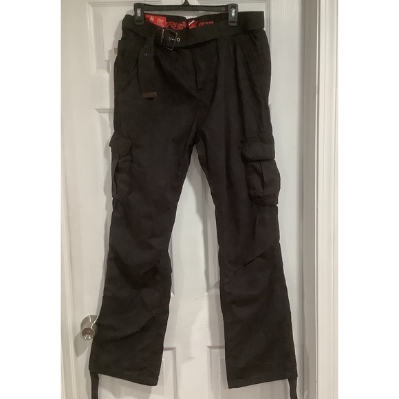 Rich Cotton Other - Cargo Belted Black Multi Pocket Pants 36x34 Grunge Y2K Skate Tactical NWT